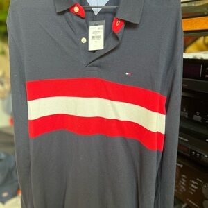 NWT Tommy Hilfiger Men's Polo with Red and White Stripes